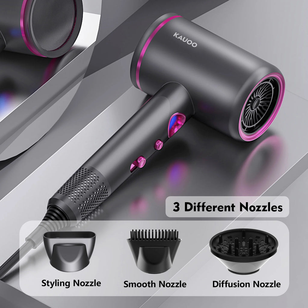 Hair Dryer with Diffuser, 1800W Professional Ionic Blow Dryer for Hair Care,Fast Drying Hairdryer, Gray, Gift for Christmas Day