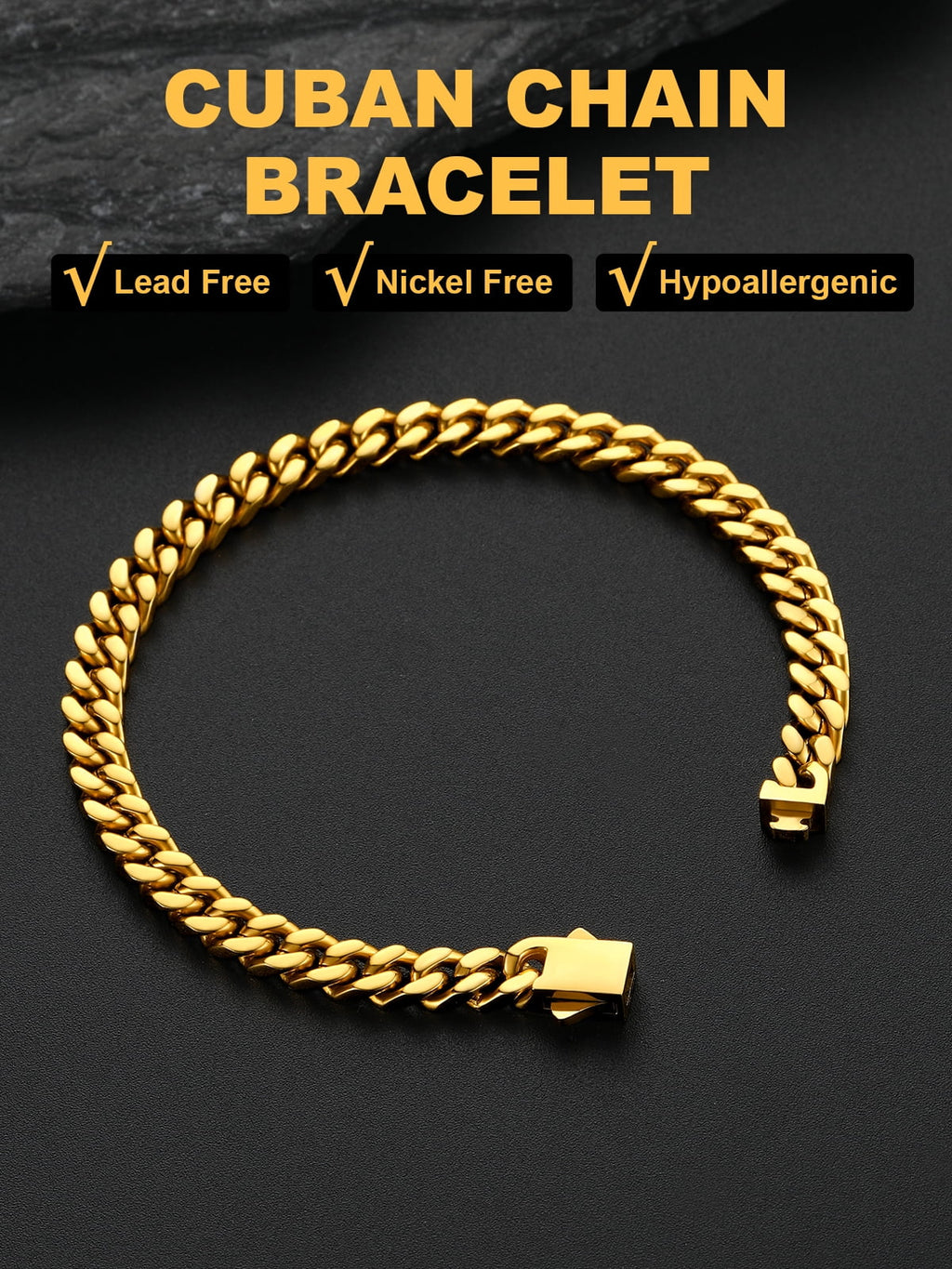 Miami Cuban Bracelet for Men 14K Gold Plated Charm Bracelet 5Mm Chain Bracelet Hip Pop Jewelry Gift 7.5Inch