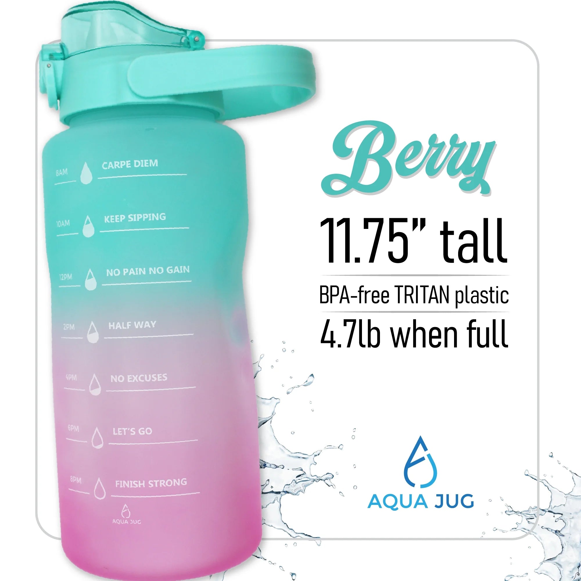 Two Tone Teal Purple Clear