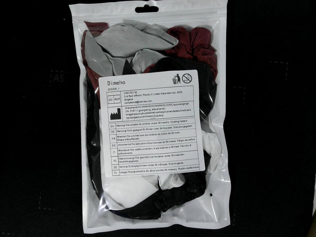 Hair Scarf Scrunchies for Women, 4 Pcs Ribbon Bow Hair Ties Cute Satin Hair Scrunchies with Ribbon Tails Elastic Hair Bands Soft Ponytail Holder Hair Accessories (Black/White/Red/Grey)