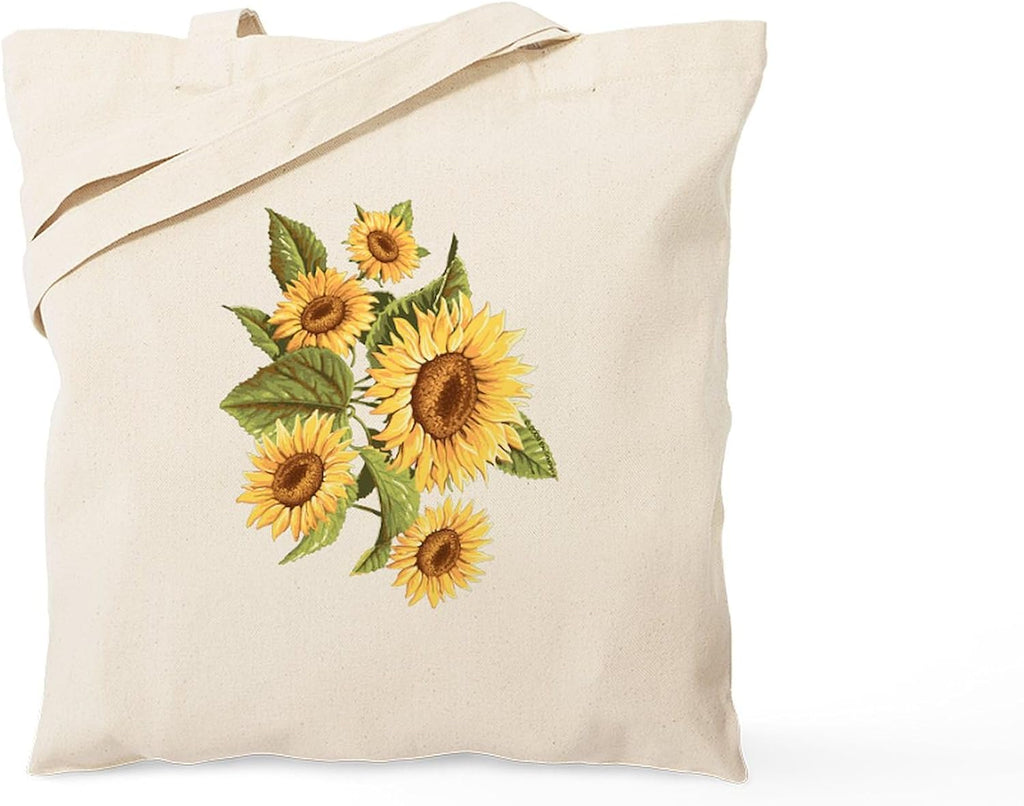 Sunflower Tote Bag Natural Canvas Tote Bag, Reusable Shopping Bag