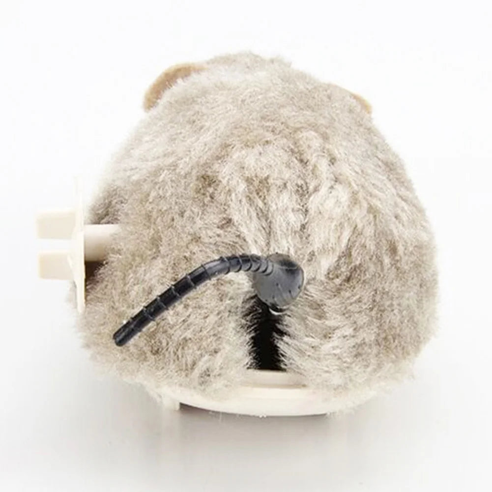 Pet Dog Cat Plush Funny Toy Mouse Animal Clockwork Wind up Running Play Gift Random Color
