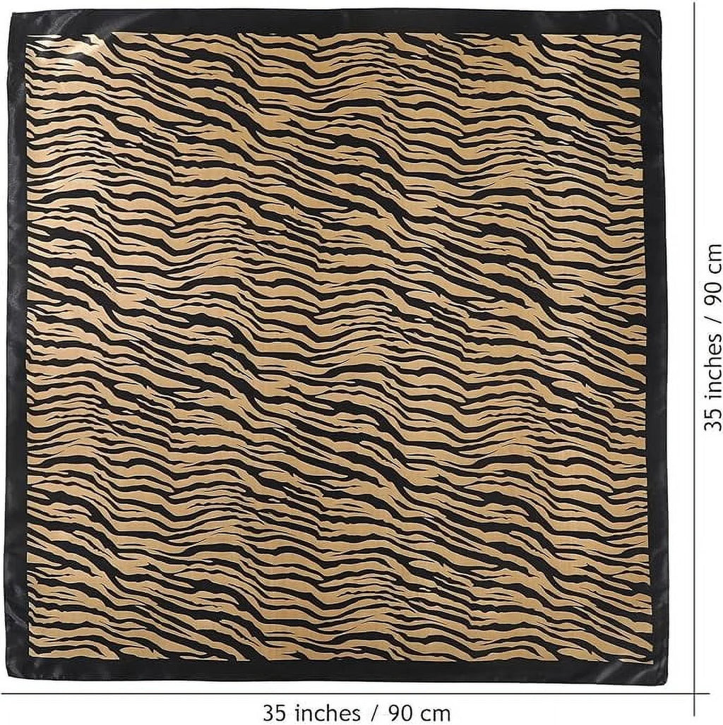 35” Large Satin Square Head Scarf - 2Pcs Silk Floral Head Scarves Women Hair Scarves Hair Bandanas