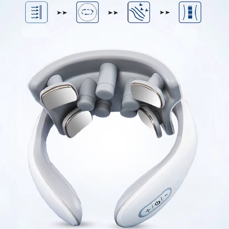 Smart Neck Massage Instrument Portable Shoulder Neck Massage Cervical Vertebra Health Care Vibrator Heating Compress Massage