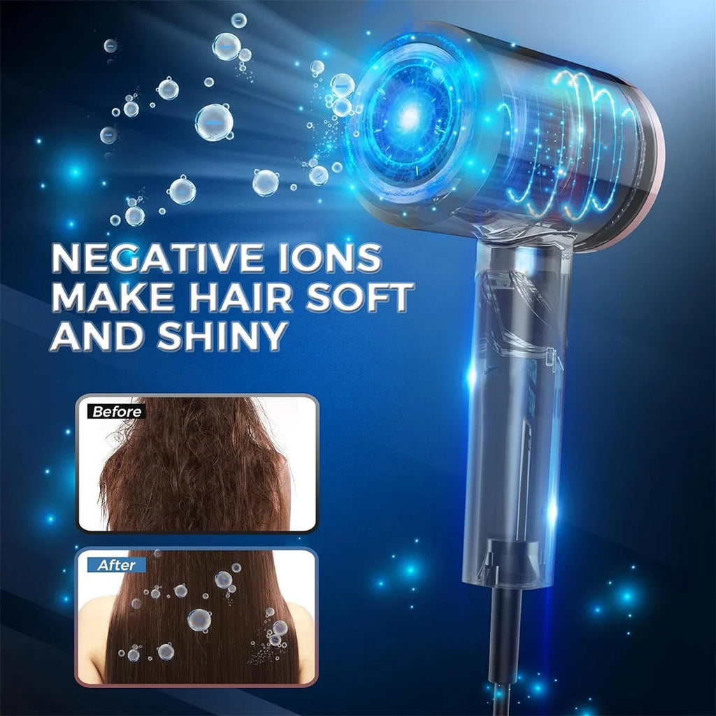 Hair Dryer,Hair Blow Dryer 1200W with Diffuser, Travel Ionic Hair Dryer, Constant Temperature for Hair Care without Damaging Hair,Fast Drying Lightweight,Low Noise Hair Dryer with Smooth Nozzle,Black