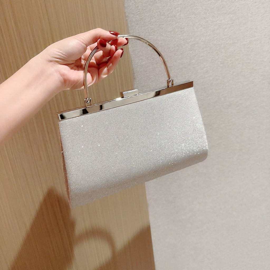 Women'S Classic Pleated Evening Bag Handbag Sparkling Party Bag Evening Bag Dress Bag Prom Handbag Chain Bag