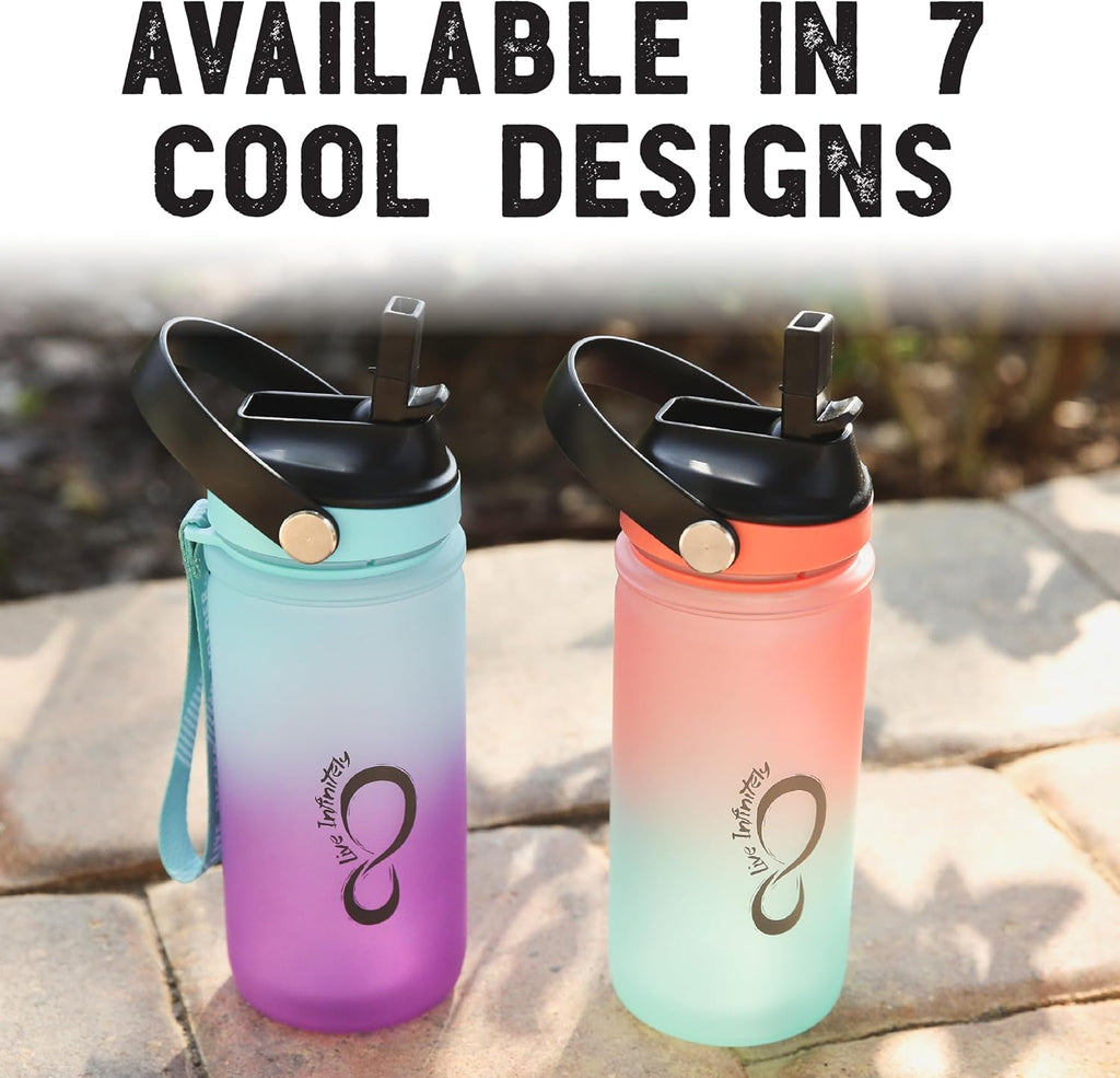 Kids Water Bottle | Insulated 20Oz Child Waterbottle with Easy Sip Straw | No Spill Leak Proof, BPA Free & Dishwasher Safe | Reef Design