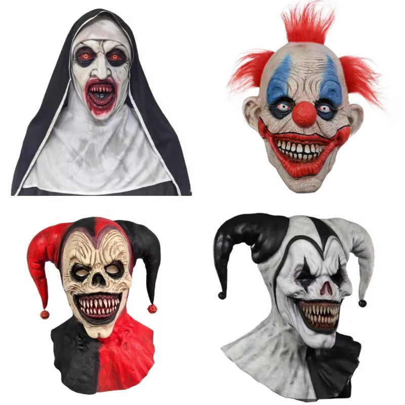 Funny Clown Mask Adjustable Eye Holes for Halloween Parties Cosplay and Pranks Adult Latex Costume Accessory P9YB