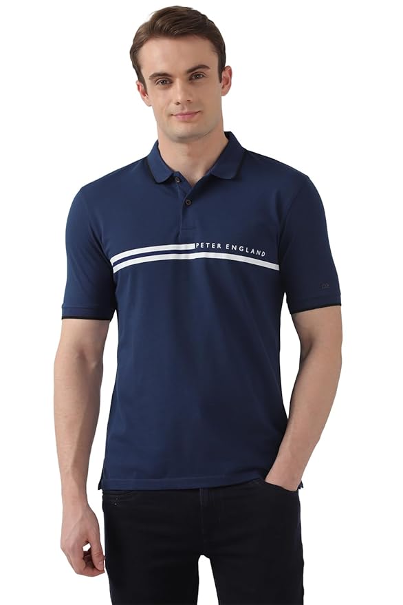 Peter England Men's Everyday Solid Regular Fit Polo