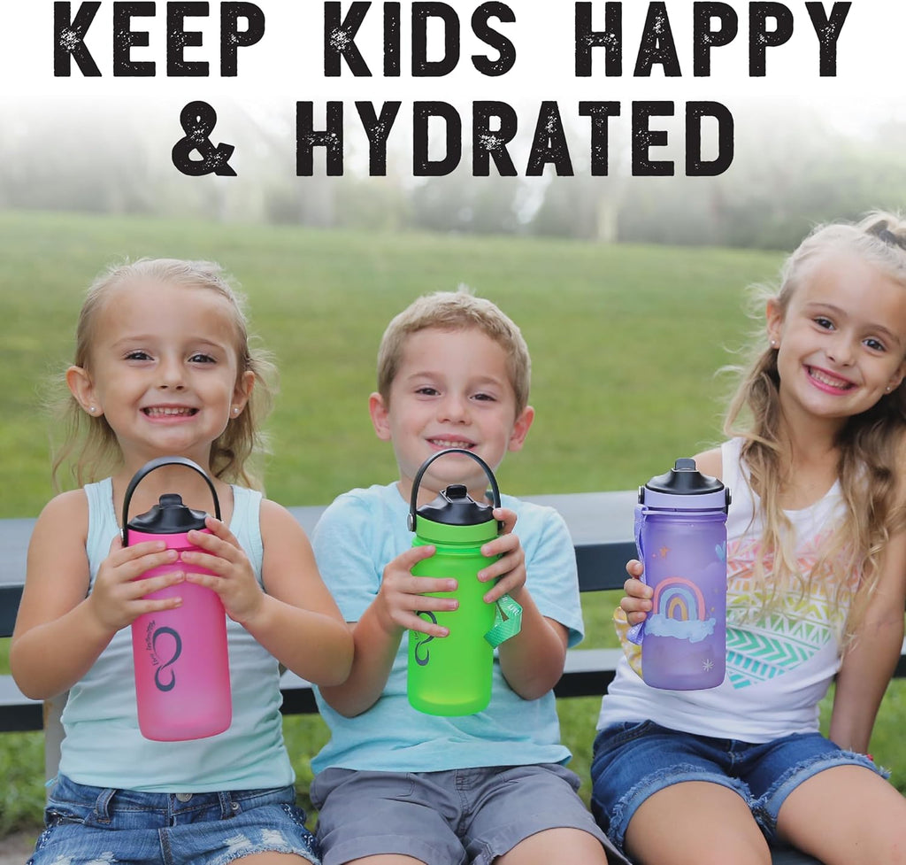Kids Water Bottle | Insulated 20Oz Child Waterbottle with Easy Sip Straw | No Spill Leak Proof, BPA Free & Dishwasher Safe | Reef Design
