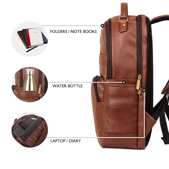 THE CLOWNFISH Vegan Leather Mature Unisex Laptop Backpack