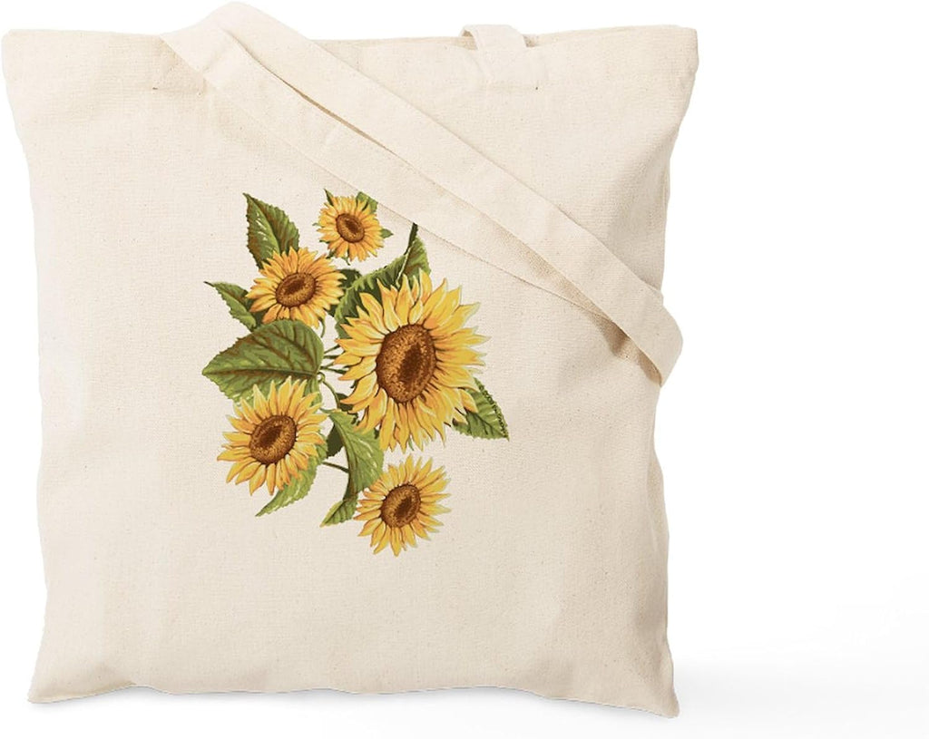 Sunflower Tote Bag Natural Canvas Tote Bag, Reusable Shopping Bag