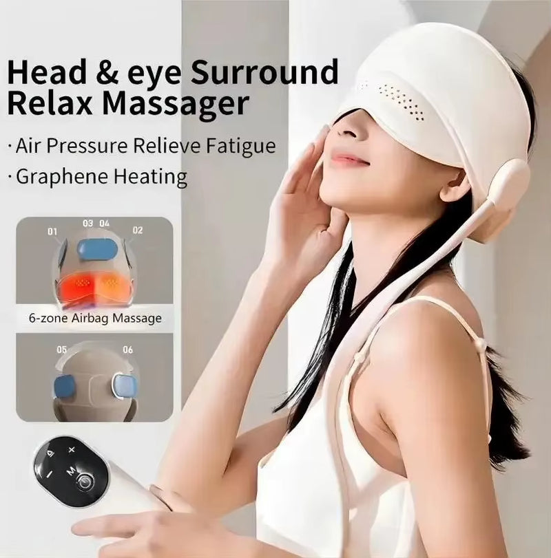 Graphene Heating Head Massager – Air Pressure & Eye Hot Compress for Relaxation & Better Sleep