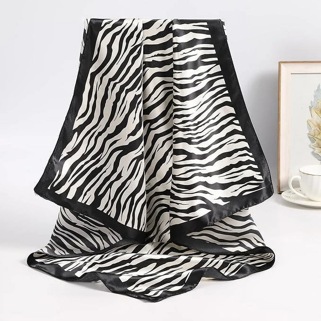 35” Large Satin Square Head Scarf - 2Pcs Silk Floral Head Scarves Women Hair Scarves Hair Bandanas