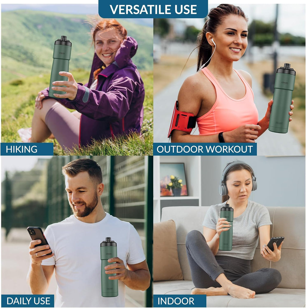 Bike Water Bottles | Insulated Bike Water Bottle | Easy Clean Nozzle, Easy Squeeze | Cycling Mountain Fitness Water Bottle | Gym Sport Bottle (Green)