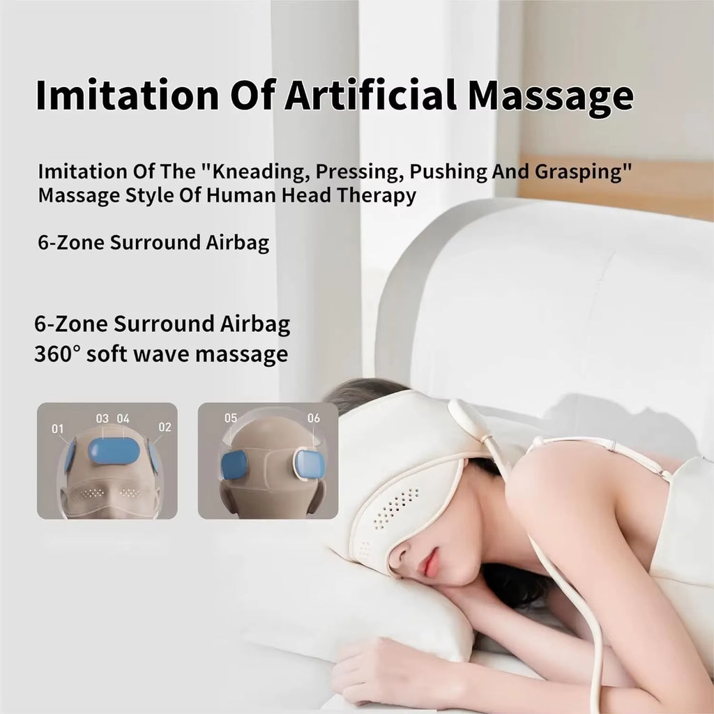 Graphene Heating Head Massager – Air Pressure & Eye Hot Compress for Relaxation & Better Sleep