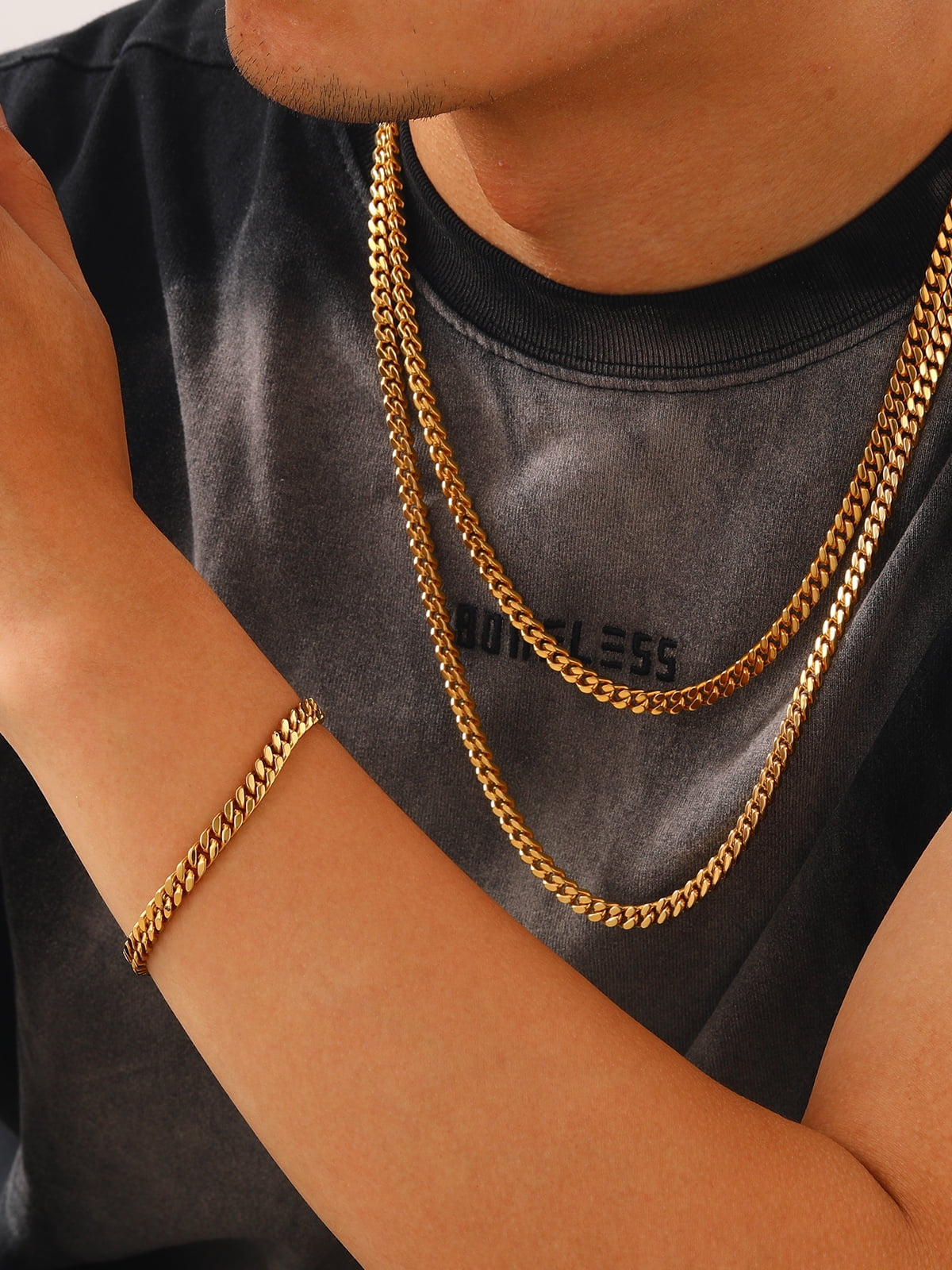 Miami Cuban Bracelet for Men 14K Gold Plated Charm Bracelet 5Mm Chain Bracelet Hip Pop Jewelry Gift 7.5Inch