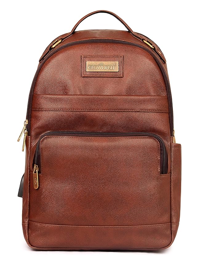 THE CLOWNFISH Vegan Leather Mature Unisex Laptop Backpack