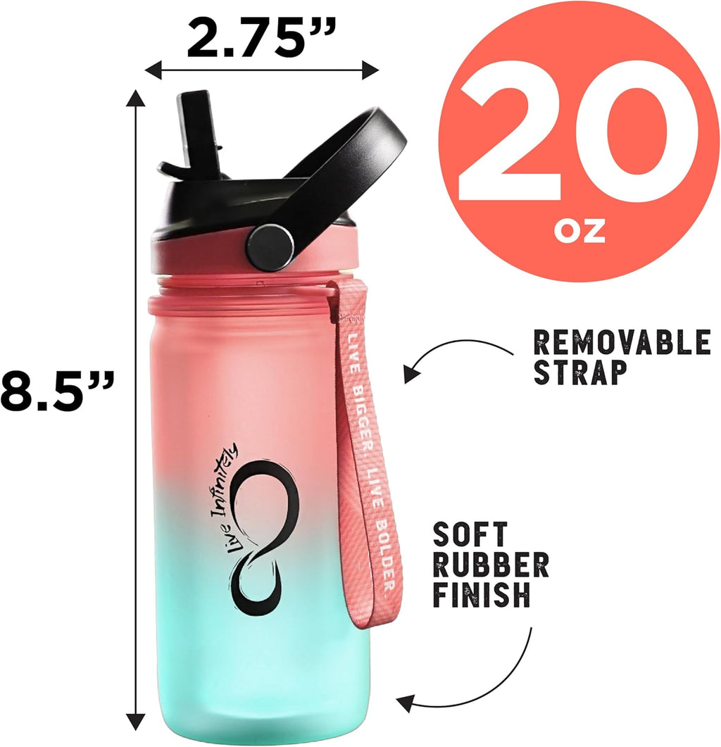 Kids Water Bottle | Insulated 20Oz Child Waterbottle with Easy Sip Straw | No Spill Leak Proof, BPA Free & Dishwasher Safe | Reef Design