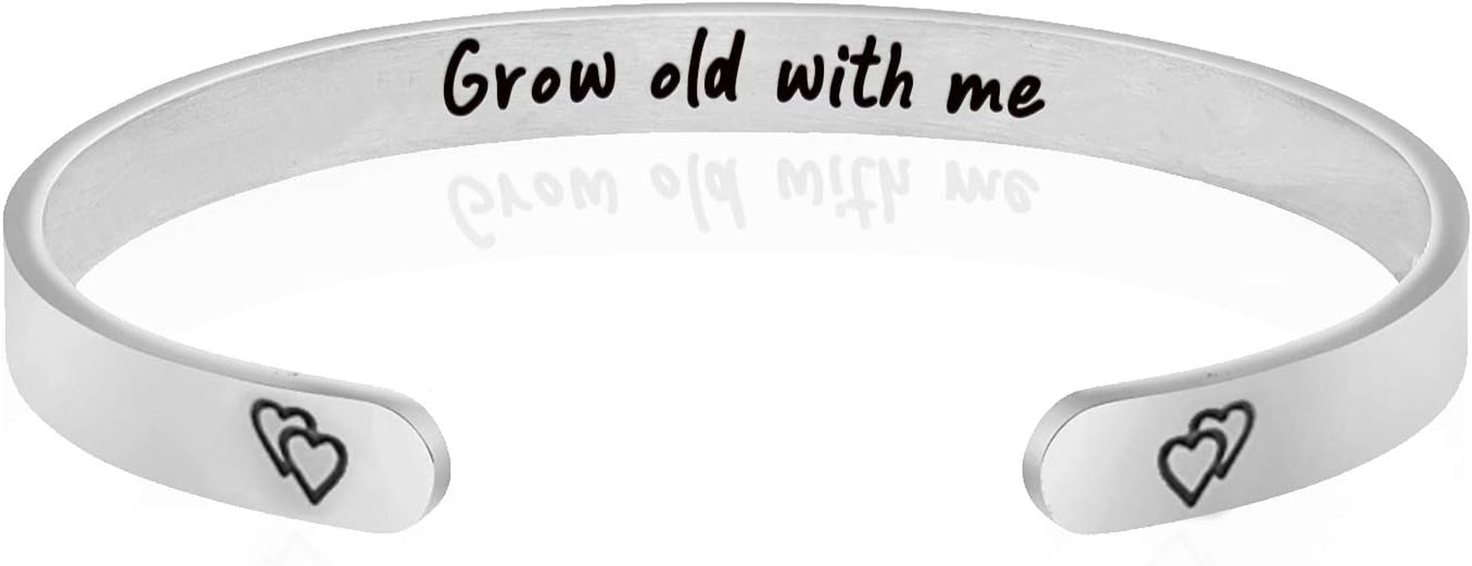 Inspirational Gifts for Friend, Motivational Bracelets for Her, Stainless-Steel Silver Friendship Jewelry for Girls, Silver Bangle for Women