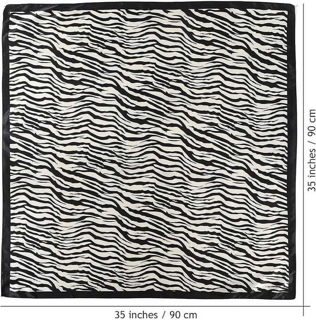 35” Large Satin Square Head Scarf - 2Pcs Silk Floral Head Scarves Women Hair Scarves Hair Bandanas