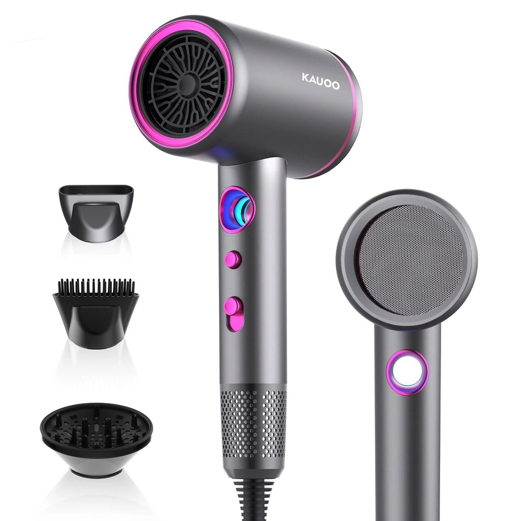 Hair Dryer with Diffuser, 1800W Professional Ionic Blow Dryer for Hair Care,Fast Drying Hairdryer, Gray, Gift for Christmas Day