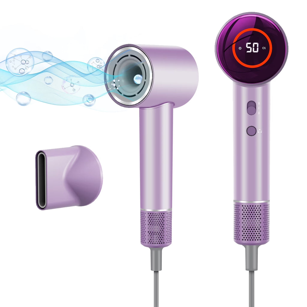 Ionic Hair Dryer, 110,000 RPM High-Speed Blow Dryer with 3 Heating, 2 Speed, Lightweight for Home, Travel, Salon, Gift