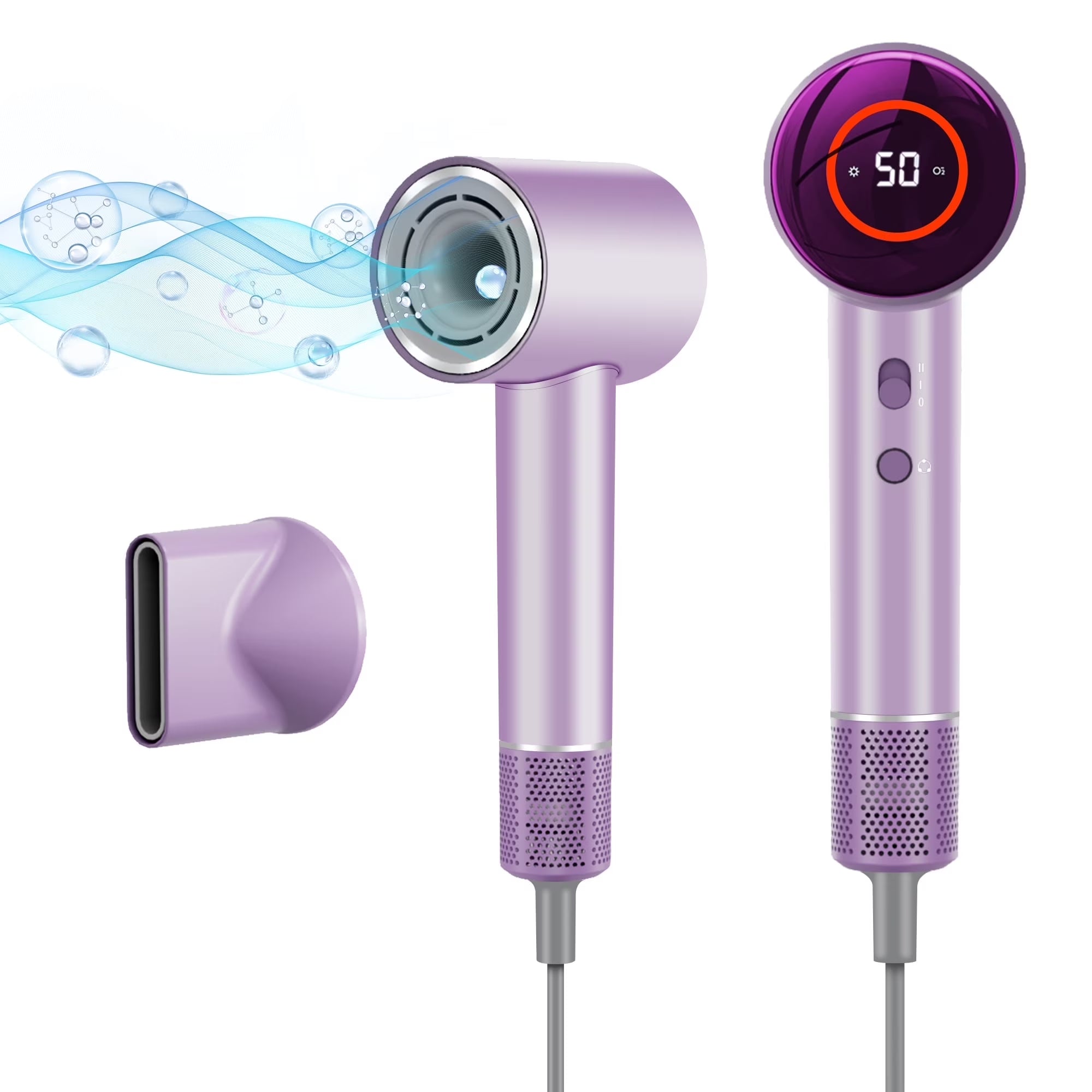 Ionic Hair Dryer, 110,000 RPM High-Speed Blow Dryer with 3 Heating, 2 Speed, Lightweight for Home, Travel, Salon, Gift