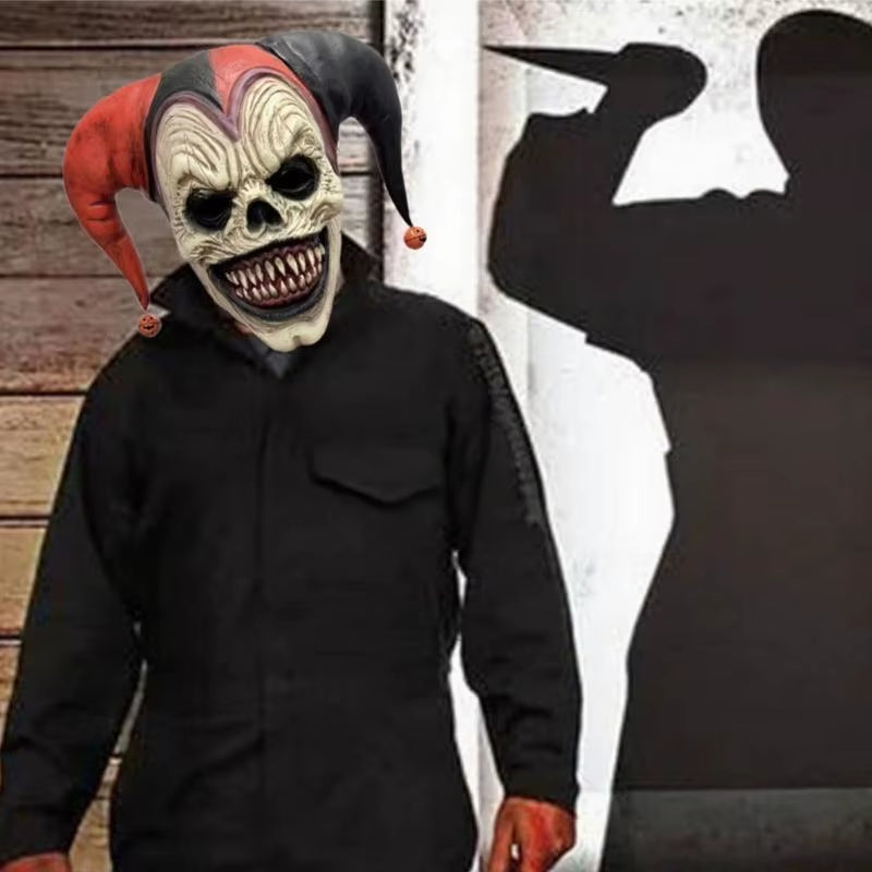 Funny Clown Mask Adjustable Eye Holes for Halloween Parties Cosplay and Pranks Adult Latex Costume Accessory P9YB