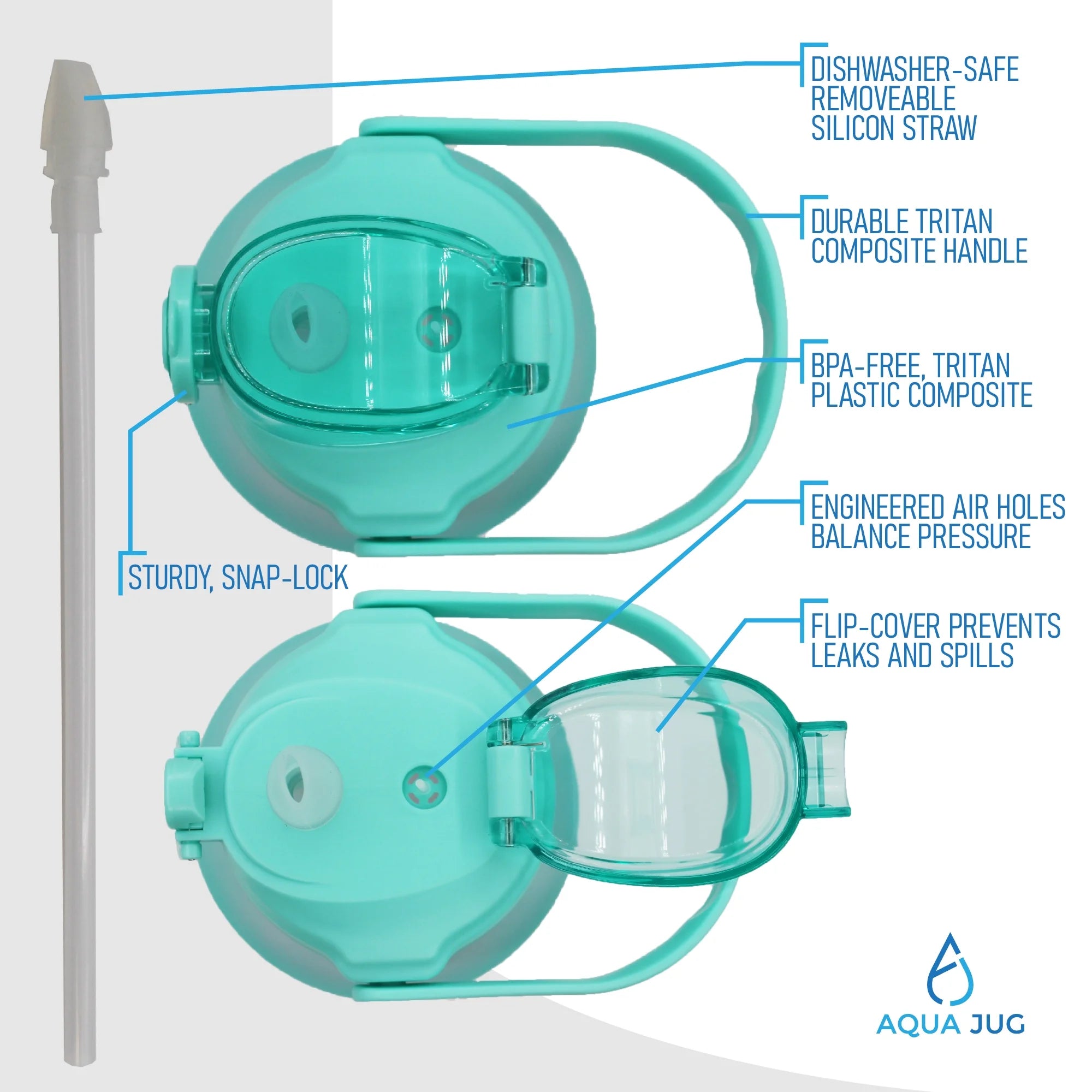 Two Tone Teal Purple Clear