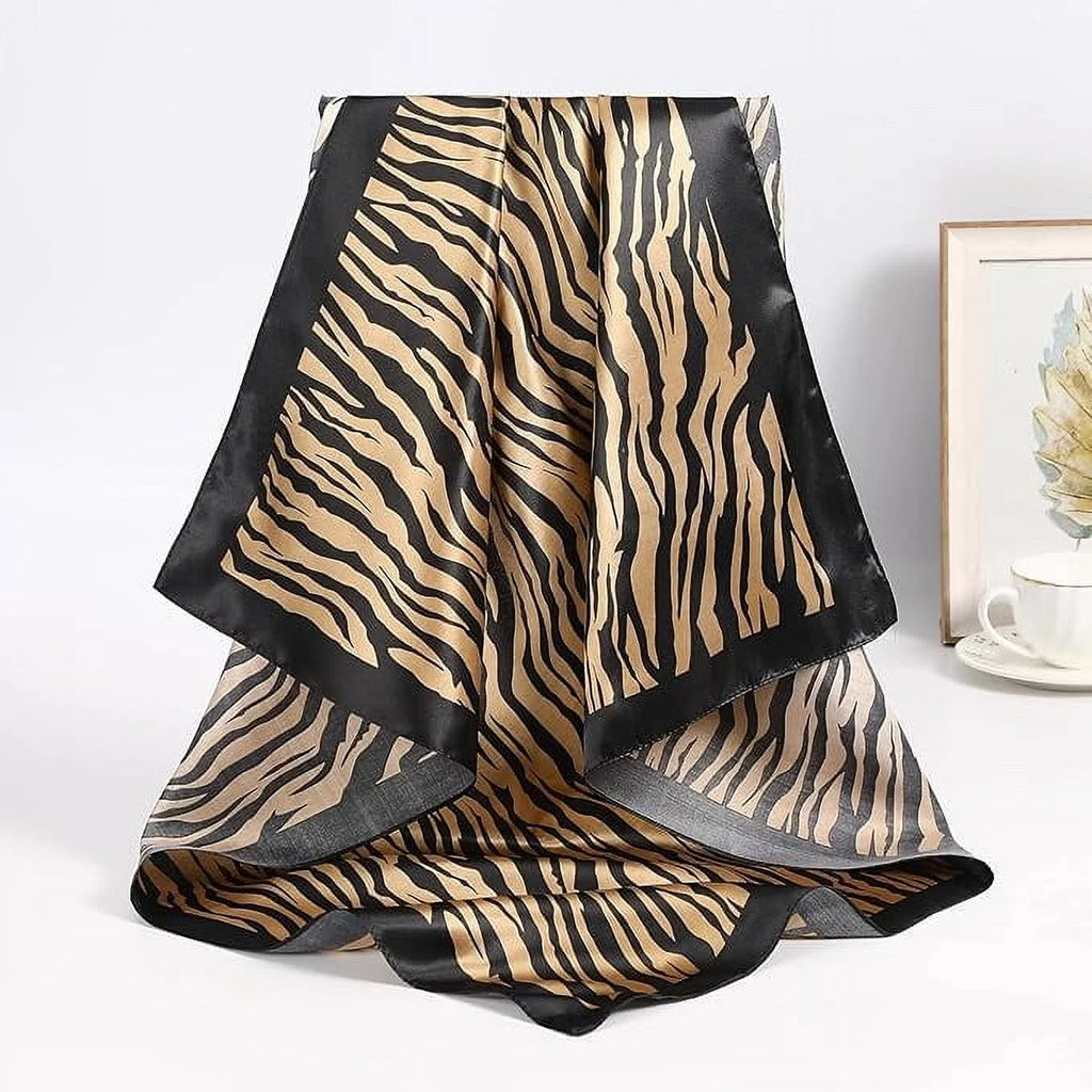 35” Large Satin Square Head Scarf - 2Pcs Silk Floral Head Scarves Women Hair Scarves Hair Bandanas