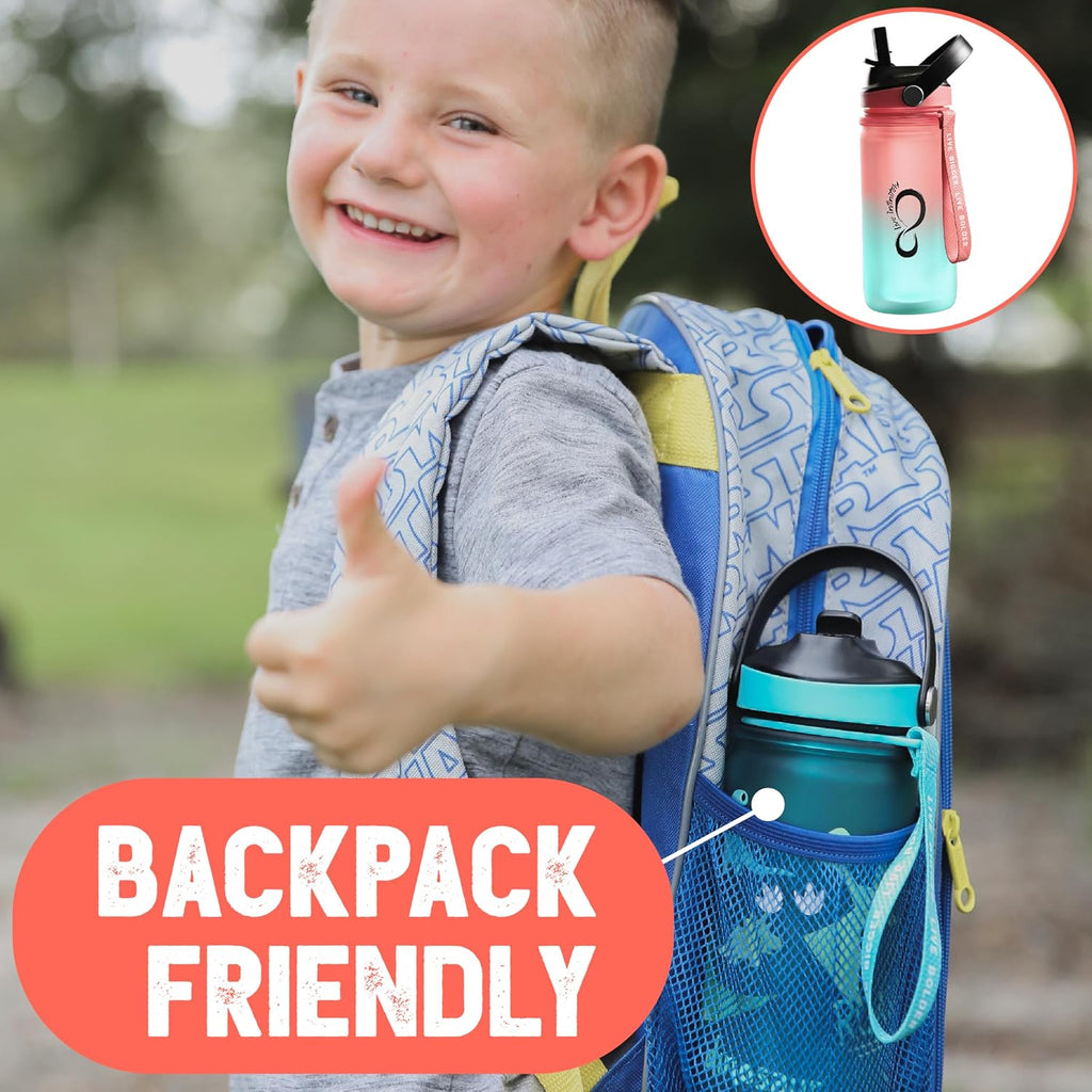 Kids Water Bottle | Insulated 20Oz Child Waterbottle with Easy Sip Straw | No Spill Leak Proof, BPA Free & Dishwasher Safe | Reef Design