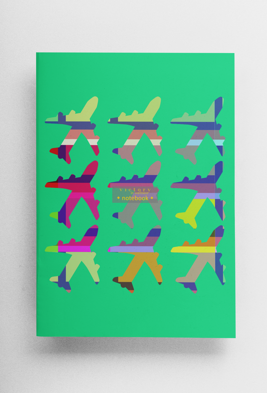 Fly With Me! Green Notebook, Love Aviation | by Victory In Wellness-0